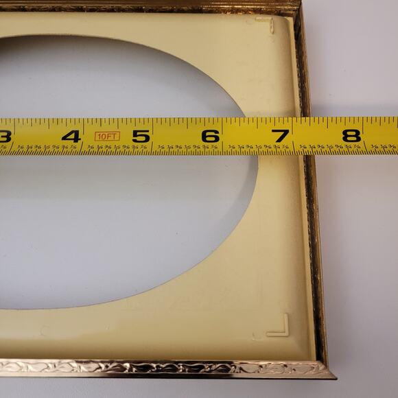 Vintage Gold Toned Frame Art Optional Oval Deep Insert 8x6in Wall Hanging Shelf - Picture 13 of 16